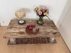 Prachtige grote landelijke vintage houten salontafel 160 cm, Ophalen, Gebruikt, 50 tot 100 cm, Landelijk vintage reclaimed wood boerderij robuust