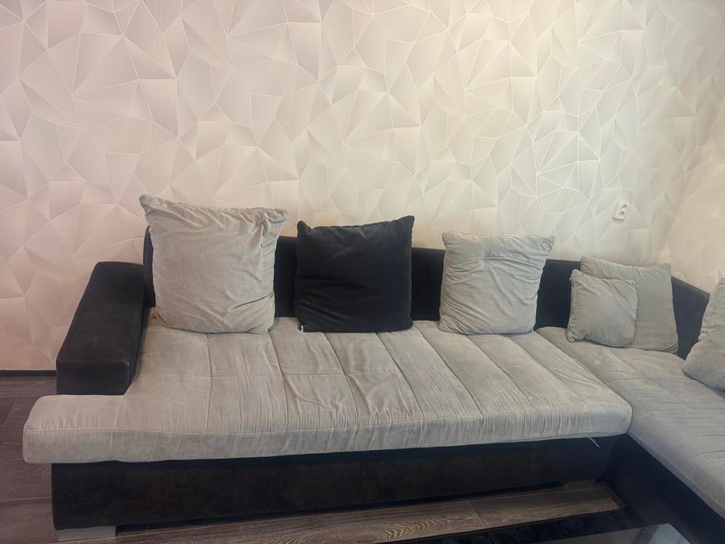 Grote hoekbank met stoffen bekleding gratis, Gebruikt, 100 tot 125 cm, Hoekbank, 300 cm of meer