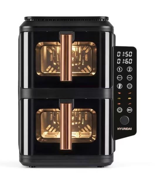 Hyundai Airfryer duo 2x 5 liter bak, Airfryer, Nieuw, 1500 gram of meer, Ophalen of Verzenden