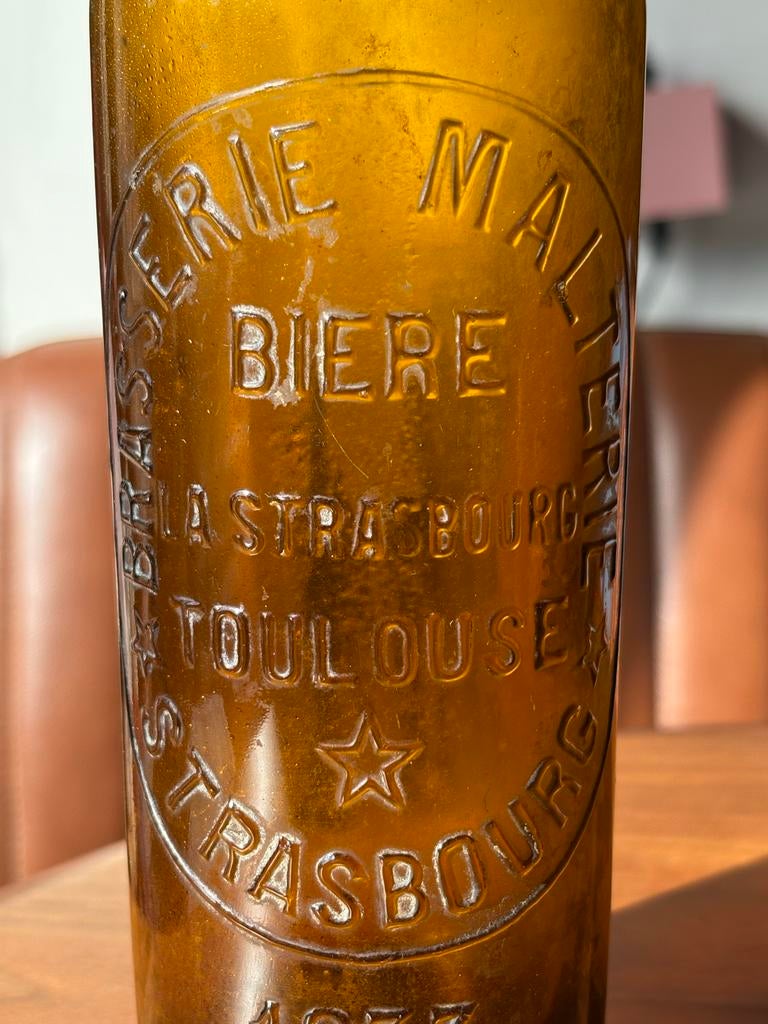 Antieke Bierfles Brasserie Maltérie La Strasbourg 1933, Ophalen of Verzenden