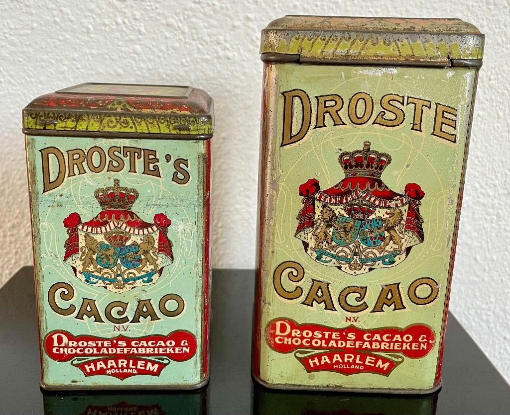 2 Droste blikken, Verzamelen, Ophalen of Verzenden, Gebruikt, Overige, Droste