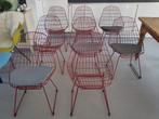 6x Pastoe SM05 Wire eetkamerstoelen rood, Ophalen, Gebruikt, Stoel(en)