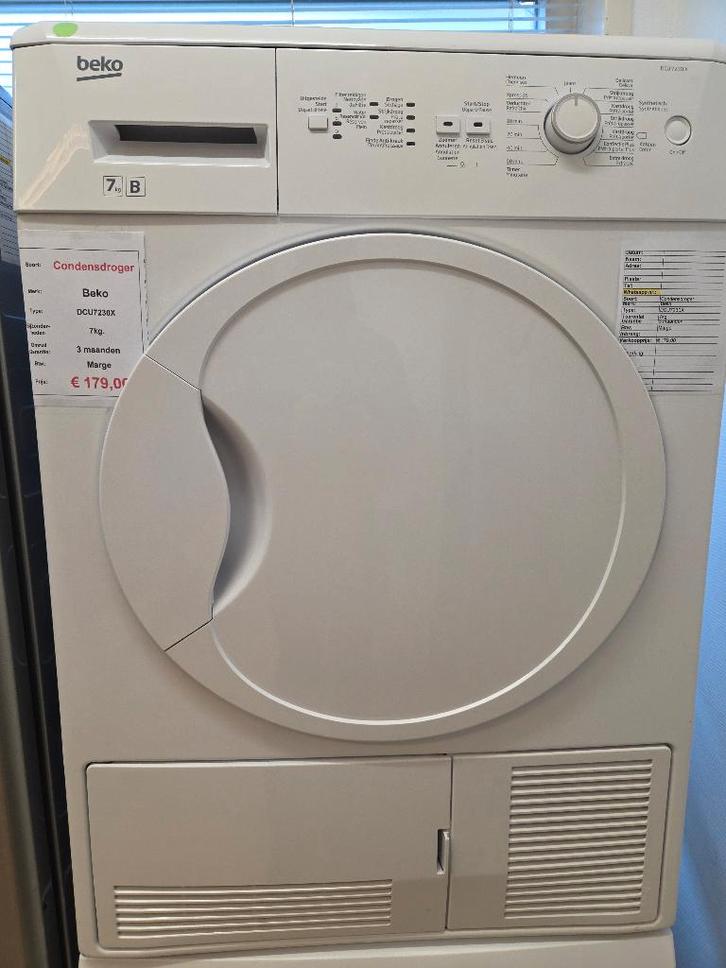 condensdroger - Beko - 7kg, Witgoed en Apparatuur, Wasdrogers, Refurbished, Condens, Bovenlader, 6 tot 8 kg, Minder dan 85 cm