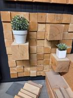 Eikenhouten blokjes 6,5x6,5cm decoratie, Ophalen, Minder dan 25 mm, Eiken, Plank