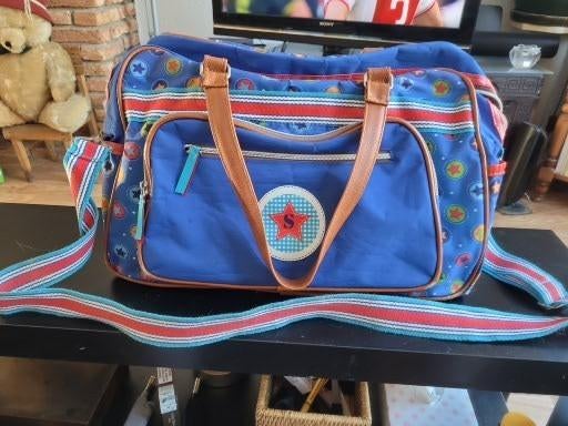 Leuke blauwe tas met sterren, Kinderen en Baby's, Luiertassen, Ophalen of Verzenden, Gebruikt, Schoudertas