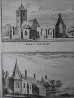 gravures kerk en Toorenveld te Oegstgeest Rademaker 18e eeuw, Antiek en Kunst, Verzenden