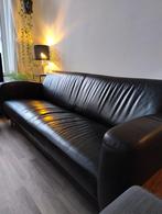 Zwarte leren bank, Ophalen, Gebruikt, Driepersoons, 75 tot 100 cm