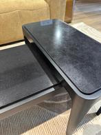 Speels salontafelset zwart met marmer blad, Huis en Inrichting, Tafels | Salontafels, Ophalen, Overige materialen, Minder dan 50 cm