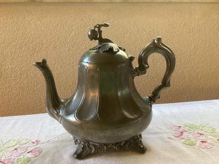 ‘Ashberry Sheffield’ Tinnen Koffie/Theepot.  Engeland., Antiek en Kunst, Antiek | Tin, Ophalen of Verzenden