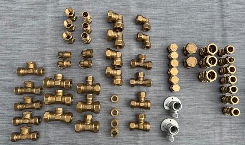 Bonfix knelkoppelingen messing - loodgieters materiaal, Doe-het-zelf en Verbouw, Sanitair, Nieuw, Chroom, Koper, Ophalen of Verzenden