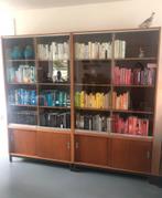 Vintage dokterkast, apothekerskast, vitrinekast, teak, staal, Huis en Inrichting, Ophalen, 100 tot 150 cm, Teakhout, 150 tot 200 cm