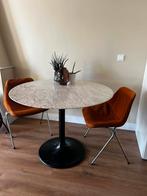 Vintage tulip ronde tafel met marmeren blad, Huis en Inrichting, Tafels | Eettafels, Verzenden, Gebruikt, Rond, 100 tot 150 cm