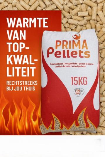 Prima houtpellets, 100% naaldhout, 65 zakken beschikbaar voor biedingen