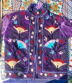 Fluweel Suzani jasje, maat M/L, Maat 38/40 (M), India, Verzenden, Paars
