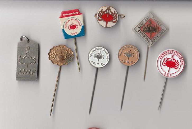 KWF Kankerbestrijding speldjes, Verzamelen, Speldjes, Pins en Buttons, Gebruikt, Speldje of Pin, Overige onderwerpen, Ophalen of Verzenden
