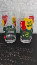 Vintage drinkglazen Coca Cola 2x, Glas of Glazen, Gebruikt, Ophalen of Verzenden, Glas