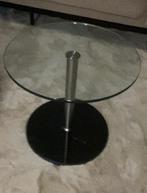 Bijzet tafel glas met natuursteen, Huis en Inrichting, Tafels | Bijzettafels, Glas, Modern, Rond, Gebruikt