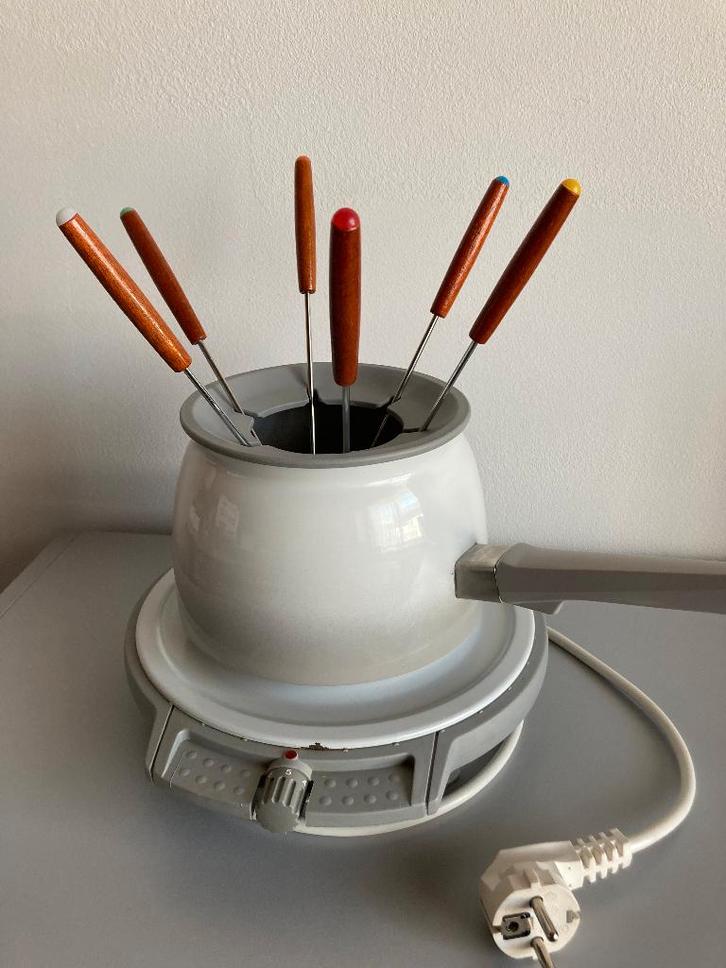 Retro fonduepan als nieuw!, Witgoed en Apparatuur, Fonduesets, Zo goed als nieuw, Fonduepan, Elektrisch, Ophalen of Verzenden