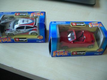 2 stuks Bburago Street Fire modelauto's beschikbaar voor biedingen