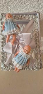 Vintage celluloid popjes op glazen doosje, Verzamelen, Ophalen of Verzenden, Pop