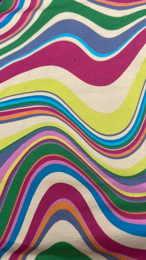 Colour waves tricot, Hobby en Vrije tijd, Stoffen en Lappen, Zo goed als nieuw, Katoen, 120 cm of meer, 30 tot 200 cm, Ophalen of Verzenden
