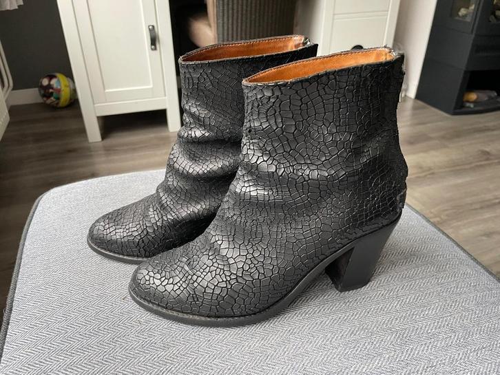 SHABBIES ENKELLAARSJES met hak - maat 39 - WD014, Kleding | Dames, Schoenen, Gedragen, Lage of Enkellaarzen, Zwart, Ophalen of Verzenden