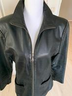 Vintage 80s getailleerd zwart leren jasje mt 40, Verzenden, Gedragen, Maat 38/40 (M), Zwart