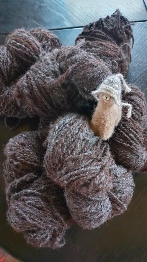 Alpaca wol zwart bruin grijs handgesponnen, Hobby en Vrije tijd, Breien en Haken, Nieuw, Breien of Haken, Wol of Garen, Ophalen of Verzenden
