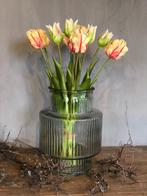 NIEUW VAAS KARAKUM glas licht grijs mooi met Kievitsbloem, Overige kleuren, Nieuw, Ophalen of Verzenden, Glas