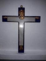 ANTIEK KOPER KRUIS met EMAILLE VOORSTELLING voor 12 euro, Antiek en Kunst, Ophalen of Verzenden