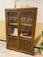 Prachtige antieke houten kast vitrinekast art deco top staat, Ophalen, Zo goed als nieuw, 25 tot 50 cm, 100 tot 150 cm