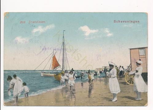 Scheveningen - Strandleven [KRST005-1874, Verzamelen, Ansichtkaarten | Nederland, Gelopen, Zuid-Holland, Voor 1920, Verzenden