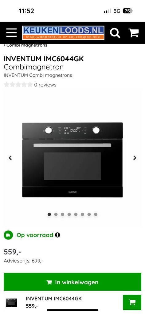 Inventum oven / magnetron  (nieuw in doos), Witgoed en Apparatuur, Magnetrons, Nieuw, Inbouw, Combimagnetron, 45 tot 60 cm, Crisp