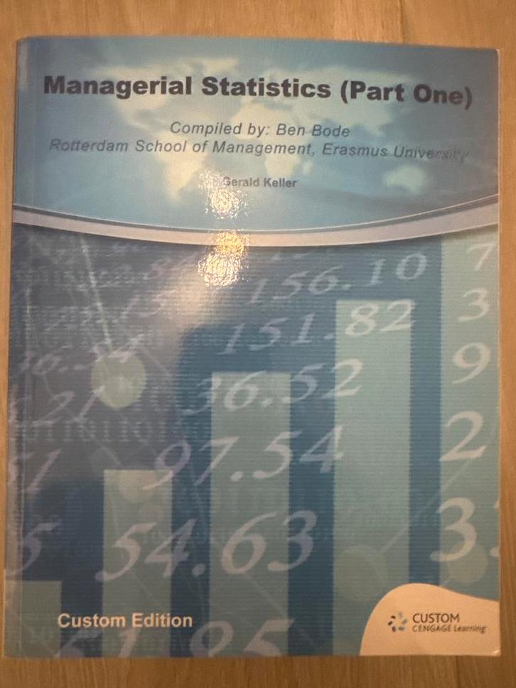 Managerial Statistics (Part One) - Gerald Keller, Boeken, Studieboeken en Cursussen, Gelezen, HBO, Beta, Ophalen of Verzenden