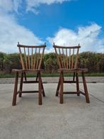 Set 6 - vintage spijlenstoel De Ster Gelderland eiken, Landelijk rustiek, Bruin, Ophalen of Verzenden, Zo goed als nieuw