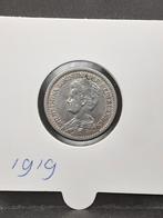 Halve gulden 1919 koningin Wilhelmina, Postzegels en Munten, Munten | Nederland, ½ gulden, Zilver, Ophalen of Verzenden, Koningin Wilhelmina