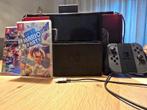Nintendo switch V2 + Mario kart 8 deluxe, super mario party., Spelcomputers en Games, Ophalen, Met games, Zo goed als nieuw, Switch Original