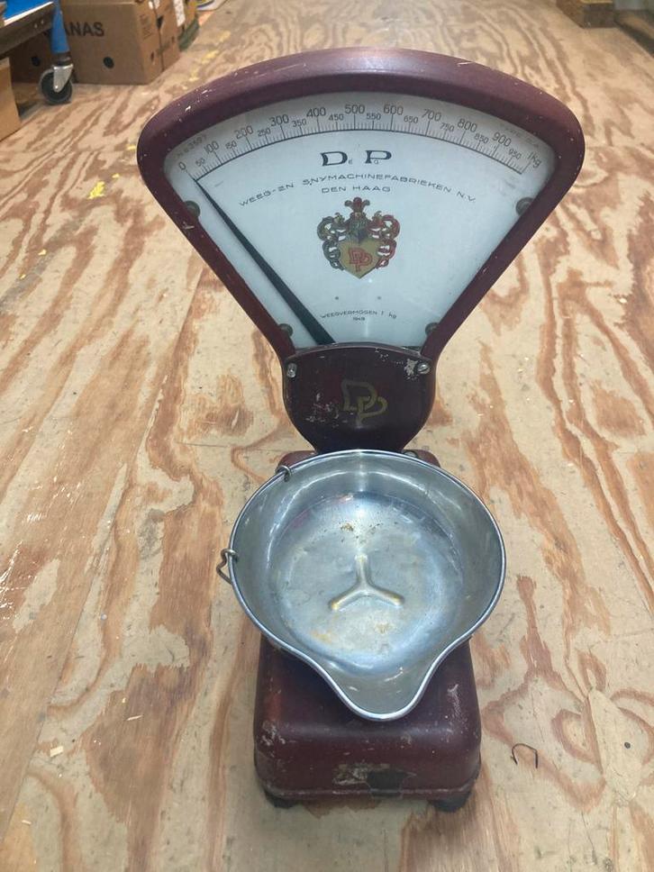 Grutters weegschaal DP uit 1949, Antiek en Kunst, Curiosa en Brocante, Ophalen