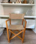 Vintage design safari stoel / fauteuil / opklapbaar linnen, Huis en Inrichting, Stoelen, Hout, Gebruikt, Overige kleuren, Ophalen of Verzenden