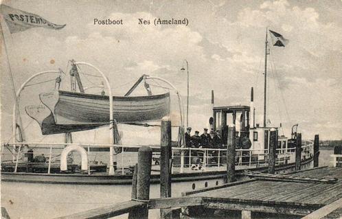 Nes - Ameland - Postboot, Verzamelen, Ansichtkaarten | Nederland, Ongelopen, Friesland, 1920 tot 1940, Ophalen of Verzenden