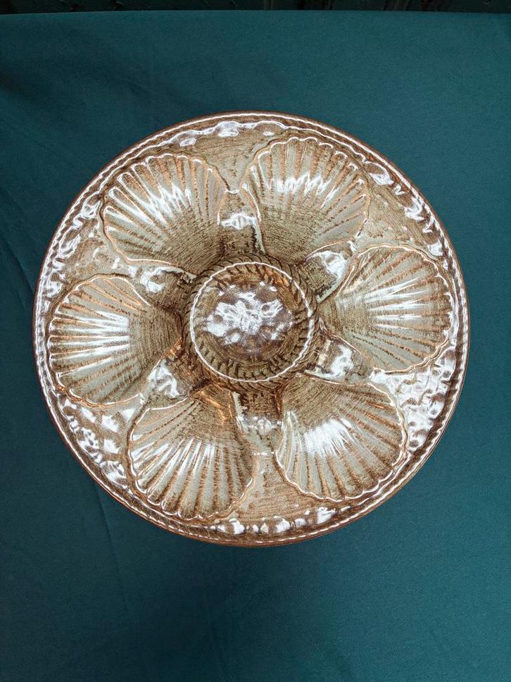 6x Sarreguemines Digoin Oesterborden, Antiek en Kunst, Antiek | Servies compleet, Ophalen of Verzenden