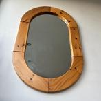 OPRUIMING jaren 70 Zweeds design ovale grenen houten spiegel, Huis en Inrichting, Ophalen, Spiegel, Gebruikt, 100 tot 150 cm