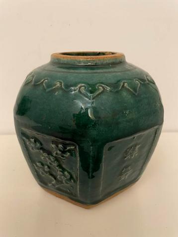 Chinese gemberpot | zeskantig met decoratie | 1900-1950 beschikbaar voor biedingen