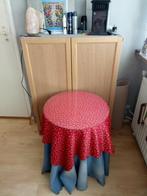 Rond bijzettafeltje met glasplaat  Hoog 60 cm, Huis en Inrichting, Overige materialen, Minder dan 55 cm, Gebruikt, Rond