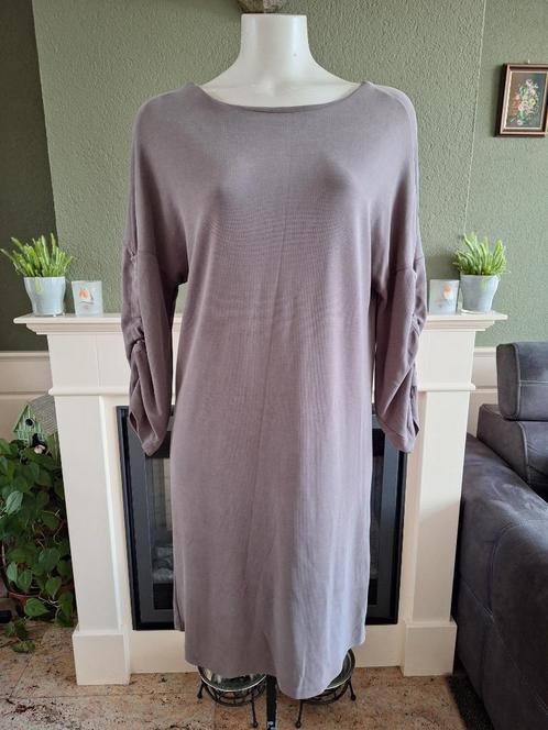 Yaya prachtige grijze zijde look jurk S 36 Gratis Verzenden, Kleding | Dames, Jurken, Zo goed als nieuw, Maat 36 (S), Grijs, Knielengte