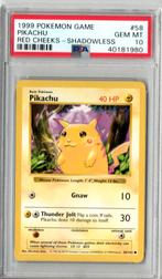 Pikacku red cheeks Shadowless psa 10 (fat pikachu), Ophalen, Zo goed als nieuw