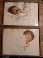2 Schilderijen van 2 baby's, Ophalen of Verzenden