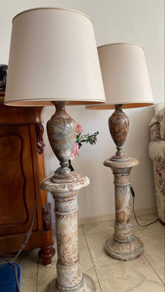 Antieke Marmeren Lampen Set, Antiek en Kunst, Antiek | Lampen, Ophalen