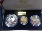 1994 USMint WorldCup 3 Coins $5 Goud $1Zilver. Gold + Silver, Ophalen of Verzenden, Noord-Amerika, Goud
