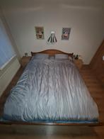 Massief houten bed 180x220, Ophalen, Gebruikt, Bruin, Klassiek